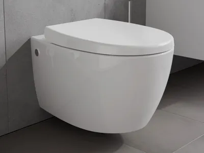Produktbild von Aqua Bagno Spülrandloses Design Hänge-WC Set aus hochwertiger Keramik inkl. Softclose Tiefspül-WC