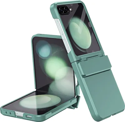 Immagine prodotto di Custodia per Samsung Galaxy Z Flip 6 / Z Flip 7 FE Cover rigida antiurto con protezione della cerniera e piccola protezione dello schermo verde