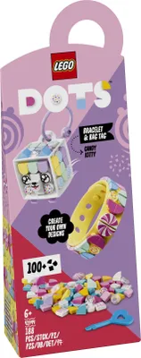Produktbild von LEGO 41944 DOTS Candy Kitty Armband & Taschenanhänger mit Katze