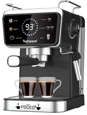 Espressomaschine 1,5 l 1350 W schwarz Milchaufschäumer