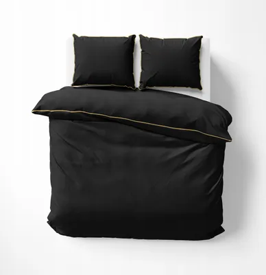 Produktbild von Bettwäsche, Baumwoll-Makosatin, einfarbig 160x200 Schwarz