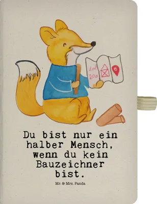 Produktbild von Mr. & Mrs. Panda Journal Bauzeichner Herz - Transparent - Geschenk, notizbuch, a4, Kariert, Kladde, kariertes