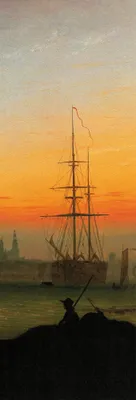 Produktbild von Caspar David Friedrich Kunstdruck Bild - Greifswalder Hafen, 1815-1816 (91 x 30 cm)