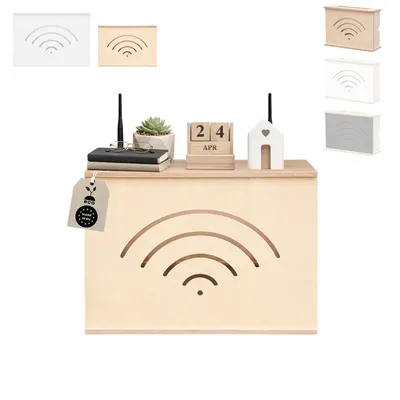 Obrázok produktu pre MOE UHANE Kryt pre WLAN router, kryt routera, polička na router s posuvným krytom, organizér pre oblasť routera, montáž na stenu