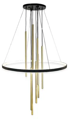 Zdjęcie produktu dla Żyrandol LUNA mosiądz mat-czarny 9xG9x10W mosiądz wym:200x87x87cm IP20 Amplex