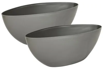 Produktbild von MePla - 2 Stück - Kunststoff-Schale OVAL L21 grau