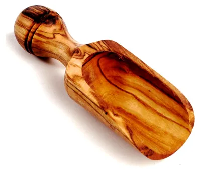 Produktbild von Dosierlöffel aus Holz, Mehlschaufel, Gewürzschaufel aus Olivenholz, 14 cm