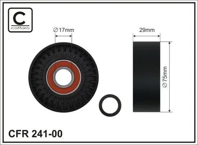 Produktbild von CAFFARO 241-00 Umlenkrolle Keilrippenriemen 75mm für VW CRAFTER 30-50 Kasten (2E) CRAFTER 30-35 Bus (2E) CRAFTER 30-50 Pritsche/Fahrgestell (2F)