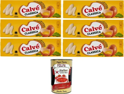 Produktbild von Calvé Calve Klassik Mayonnaise mayonaise Soße Sauce Mayo Imbiss Fritten 6x 150ml + Italian Gourmet polpa 400gr