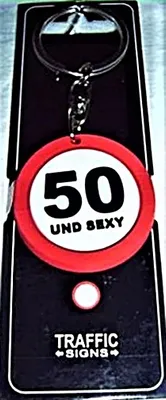 Produktbild von SCHLÜSSELANHÄNGER VERKEHRSSCHILD ZAHL 50 50.Geburtstag