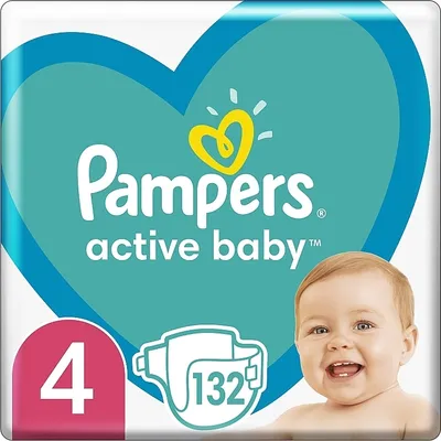 Zdjęcie produktu dla Pampers Active pieluszki dla niemowląt 4 132 sztuki 9-14 kg
