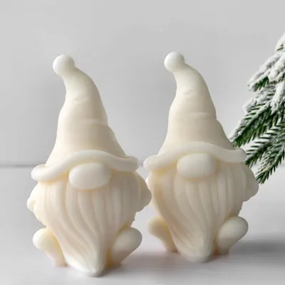 Productafbeelding van Siliconen mal voor kerstelfjes, 2 stuks. Gietvormen voor kaarsen, zeep, gips, en zelfgemaakte kerstdecoraties