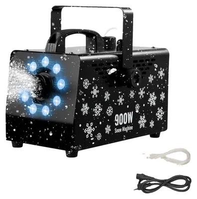 Produktbild von VEVOR Schneemaschine, 2000W, schwenkbare Schneemachmaschine mit 5L Tank, kabelgebundene & kabellose Fernbedienung Schneeflockenmaschine, Hochleistungs-Innen-Schneemacher für Weihnachtsfeiern Hochzeitsbühneneffekt, Handheld/Hängend Typ mit Licht, 900W