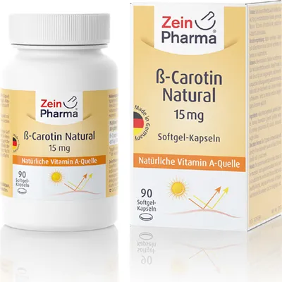 Produktbild von Beta Carotin Natural 15 mg Weichkapseln Zeinpharma 90 St