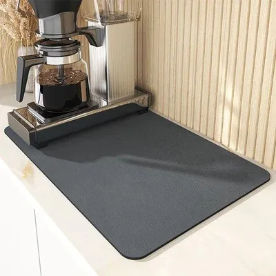 Image de Tapis de lavage antidérapant en plastique, séchage rapide, écoulement noir, 30 x 40 cm
