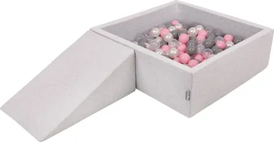 Produktbild von KiddyMoon Spielplatz Aus Schaumstoff Mit 200 Bälle 7cm Hindernisläufen Quadrat Bällebad Mit Zwickel Element Für Babys Und Kinder