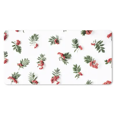 Produktbild von MuchoWow® Schreibtischunterlage Winter - Mistelzweig - Weiß 80x40 cm - XXL Mauspad - Gaming Mauspad