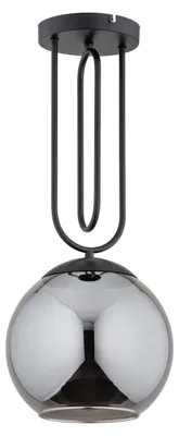 Zdjęcie produktu dla Lampa wisząca RITA czarna-dymiona 1xE27x15W szkło wym:60x25x25cm IP20 Alfa