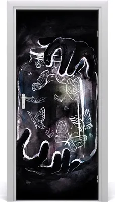 Produktbild von Tulup Türaufkleber 95x205 cm Dekorative Aufkleber Selbstklebend Wasserdichte Tapete Abnehmbar Schlafzimmer Wohnzimmer Wohnkultur - Schmetterling in einem Glas