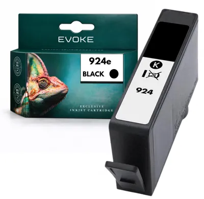 Immagine prodotto di Cartucce compatibili Evoke, adatte alla stampante HP 924e 4K0V0NE, colore nero, capacità 46 ml, compatibili con i modelli 8122e, 8124e, 8125e, 8132e e 8134e, Immagine generata dall'IA