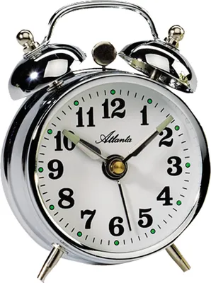 Produktbild von Atlanta Atlanta 1068/19 silber Mechnischer Doppelglocken-Wecker
