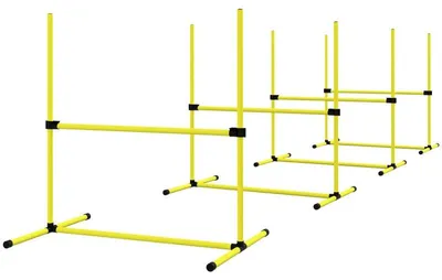 Zdjęcie produktu dla Zestaw agility dla psów, składający się z 4 elementów | Kolor: żółty | Wymiary: 65x99x94 cm