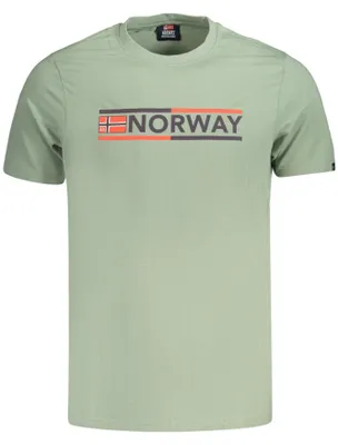 Produktbild von Grünes Herren T-Shirt mit Rundhalsausschnitt und Print - Norwegen 1963