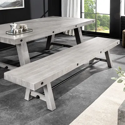 Produktbild von riess-ambiente Industrial Sitzbank FINCA 200cm grau Pinie recyceltes Massivholz Eisen Bank Holzbank