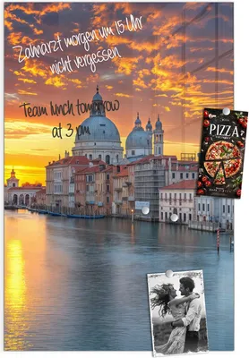 Produktbild von Magnettafel 60x90cm Pinnwand Whiteboard beschreibbar - Venedig bei Sonnenuntergang