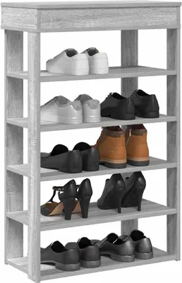 Image de vidaXL Étagère à chaussures Gris Sonoma 60x30x98 cm Matériau dérivé du bois