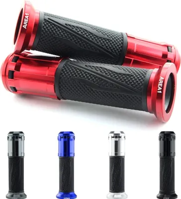 Zdjęcie produktu dla Area1 – uniwersalne nakładki na kierownicę do motocykli i skuterów, 2 sztuki: 1 x 22 mm + 1 x 24–25 mm (7/8 / 1 cal) (kolor: czerwony)