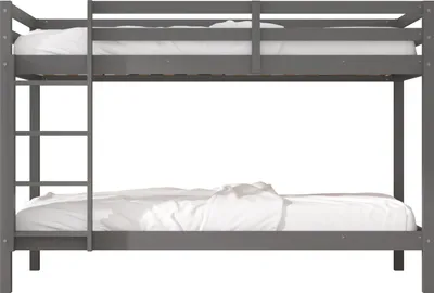 Productafbeelding van Sunny Jip Stapelbed van Hout in Grijs | Kinderbed voor 2 Kinderen Zonder Matras | 208x97x140cm | Voor Matrasafmetingen 90 x 200 cm