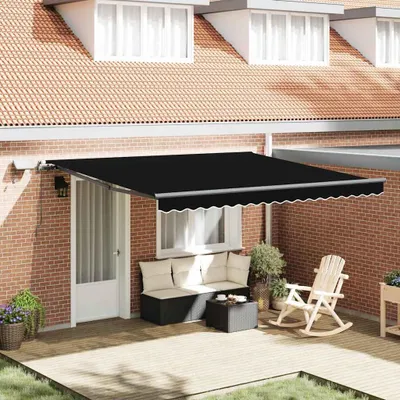 Image de vidaXL Store rétractable noir 400 x 300 cm Tissu
