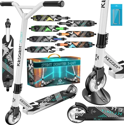 Produktbild von KESSER® Scooter Funscooter Stuntscooter X-Limit - 360° Lenkung mit ABEC 9 Kugellagern 100 mm PolyurethanRäder Robuster Kickscooter Tretroller Cityroller Trick Roller für Kinder Erwachsene