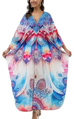 Zdjęcie produktu dla Boho, kaftan plażowy dla kobiet w rozmiarach plus size