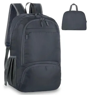 Produktbild von Faltbarer Rucksack Tagesrucksack Wanderrucksack - Ultraleicht - Faltbar - Schwarz - Für Wandern und Reisen