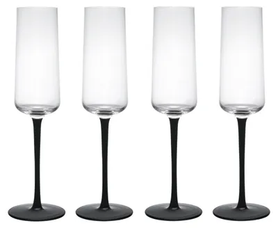Immagine prodotto di set di 4 bicchieri da champagne MIKASA PALERMO con stelo nero Creative Tops WA