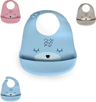 Produktbild von Cangaroo Babylatz Oscar Silikon, Tasche fr Essensreste, Verschluss einstellbar blau
