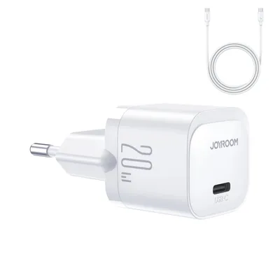 Obrázok produktu pre Joyroom JR-TCF02 USB-C PD 20W sieov nabjaka + USB-C kbel - mini rchlonabjaka biela