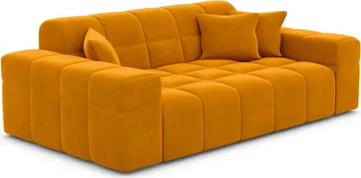 Produktbild von Samtstoff 2-Sitzer Couch Nivara Senf