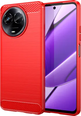 Produktbild von Hülle für Realme C67 5G Carbon-Faser Weich TPU Silikon Stoßfest Handyhülle Rot