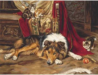 Produktbild von Luca-S Kreuzstich Set "Widerstrebender Kumpel", Zählmuster, 45x34cm