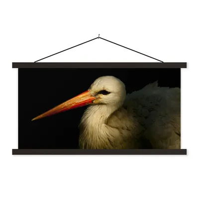 Produktbild von MuchoWow® Textilposter Vogel - Schnabel - Federn 150x75 cm mit schwarzem Rahmen - Posterleiste