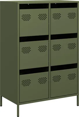 Image de Buffet haut vert olive 68x39x101,5 cm acier