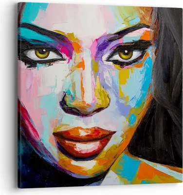 Produktbild von Bild auf Leinwand - Leinwandbild - Mädchen Gesicht - 40x40cm - Wand Bild - Wanddeko - Wandbilder - Leinwanddruck - Bilder - Kunstdruck - Wanddekoration - Leinwand bilder - Wandkunst - AC40x40-3447
