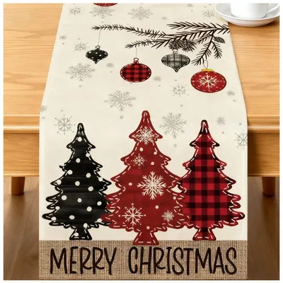 Obrázek produktu pro Běžící ubrus, Vánoce, zima, 33x183 cm. Vánoční dekorace pro stolování, do jídelny, na oslavy
