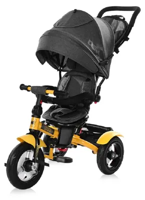 Image de Tricycle Lorelli - Neo, Jaune et Noir, pneus gonflables