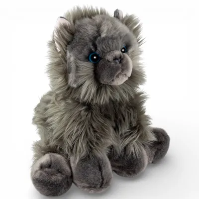 Productafbeelding van Carl Dick, grijze kat, zittend, ongeveer 25 cm, pluche knuffel, zachte knuffel, artikelnummer 3781