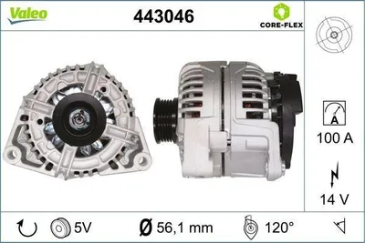 Image de VALEO 443046 Alternateur LiMa 100A 14V pour OPEL Corsa C à hayon (X01) Astra G CC (T98) Astra G Caravan (T98) Astra G Berline (T98)