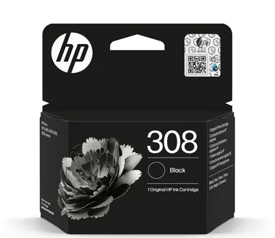 Obrázek produktu pro HP Černá originální inkoustová kazeta 308, Standardní výtěžnost, Černá, Inkoust na pigmentové bázi, 1 kusů, 160 str., Balení po jednom